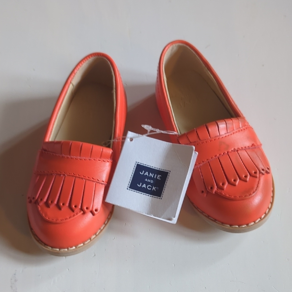 New Janie and Jack Toddler Orange Loafers 6